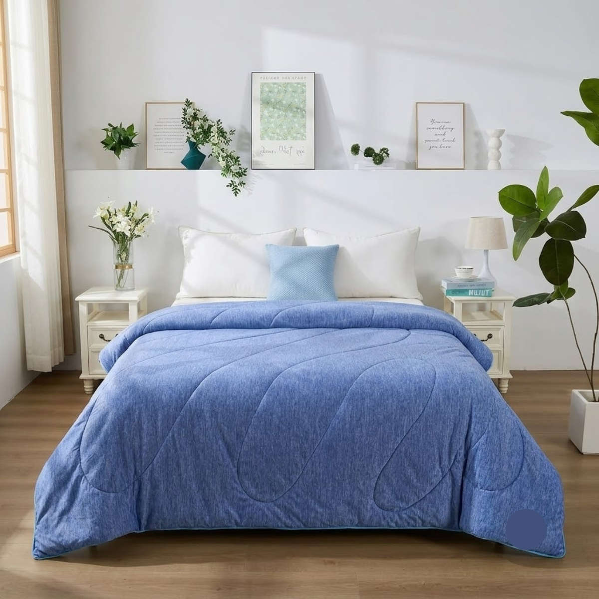 Cooling Quilt Soft Lightweight Summer Duvet - Blue