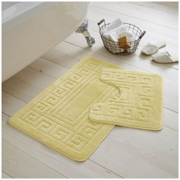 2-Piece Greek Bath Mat Set - Lemon
