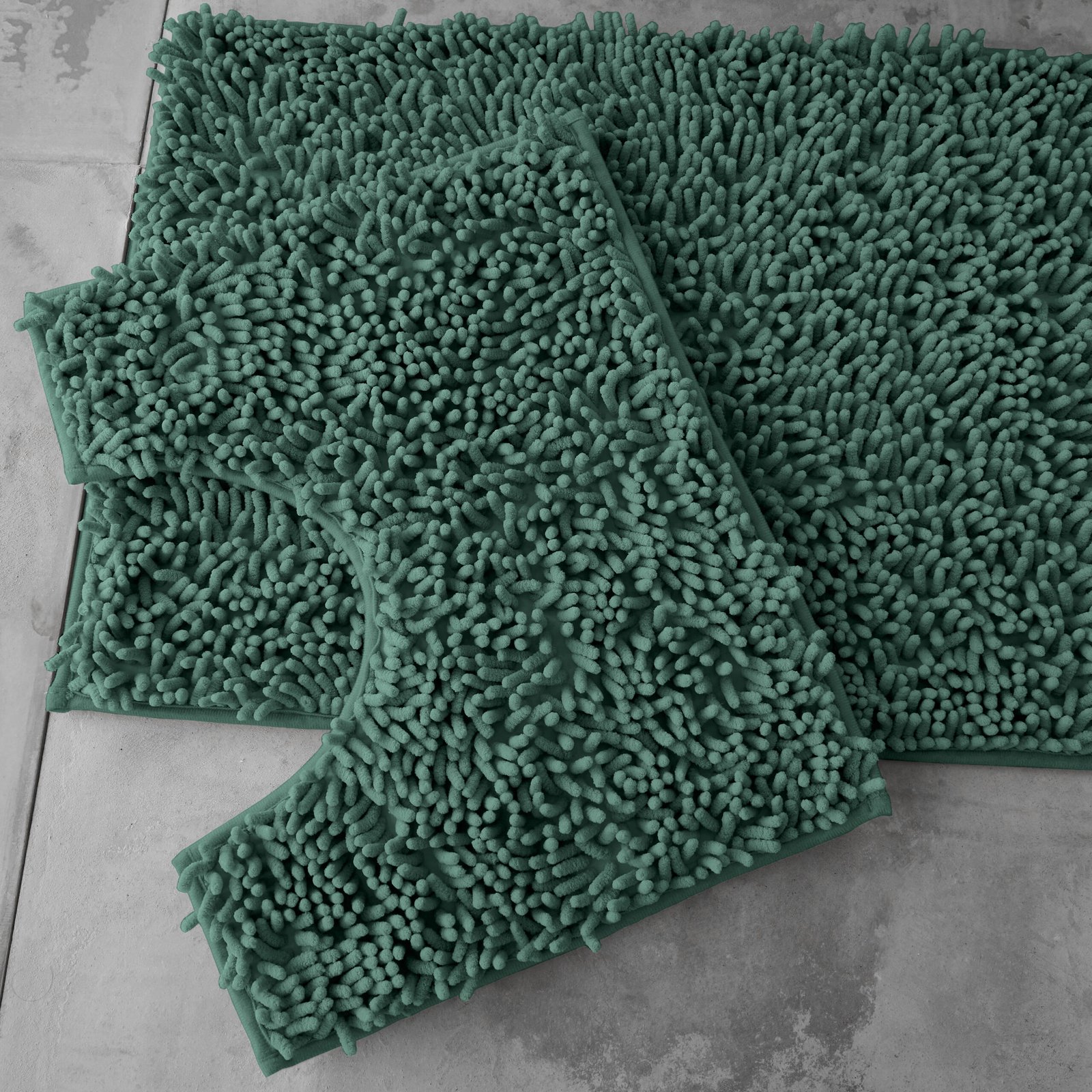 loop-bath-set-Dark Green 070 2-Piece Loop Bath Mat Set - Dark Green