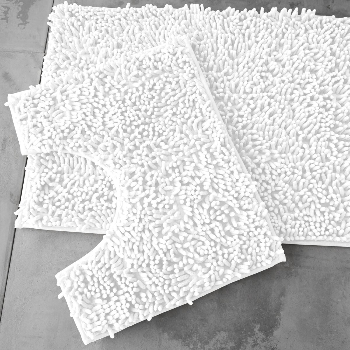2Piece Loop Bath Mat Set - White
