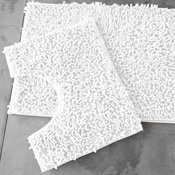 2Piece Loop Bath Mat Set - White