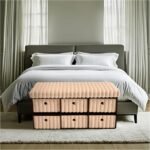 Large Ribbed Storage Boxes with Lid - Mink