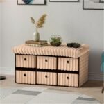Large Ribbed Storage Boxes with Lid - Mink