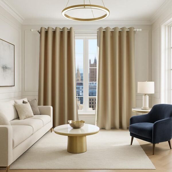 Velvet Blackout Curtains For Window - Natural