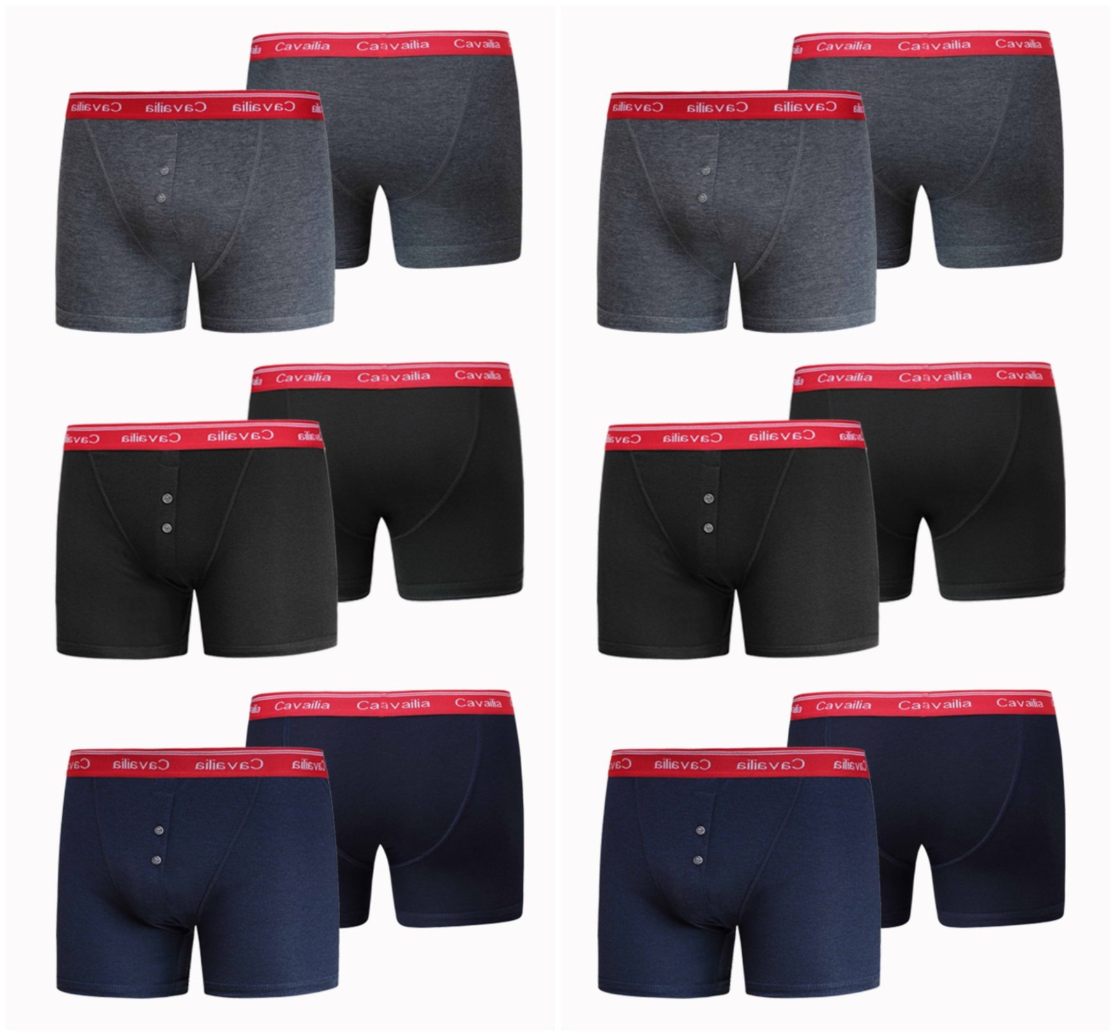 red elastic 12pk (1) 12 Pack Elastic Waist Boxer Shorts - Red