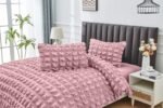 Luxury Raised Texture Duvet Cover Set - Blush Pink