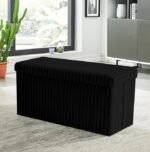 Luxury Fabric Storage Chest With Lid - Black