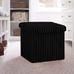 Luxury Fabric Storage Chest With Lid - Black