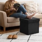 Luxury Fabric Storage Chest With Lid - Black