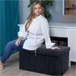 Luxury Fabric Storage Chest With Lid - Charcoal