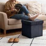 Luxury Fabric Storage Chest With Lid - Charcoal