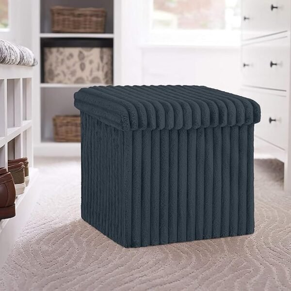 Luxury Fabric Storage Chest With Lid - Charcoal