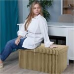 Luxury Fabric Storage Chest With Lid - Mink