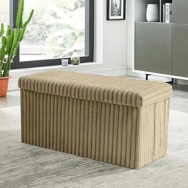 Luxury Fabric Storage Chest With Lid - Mink