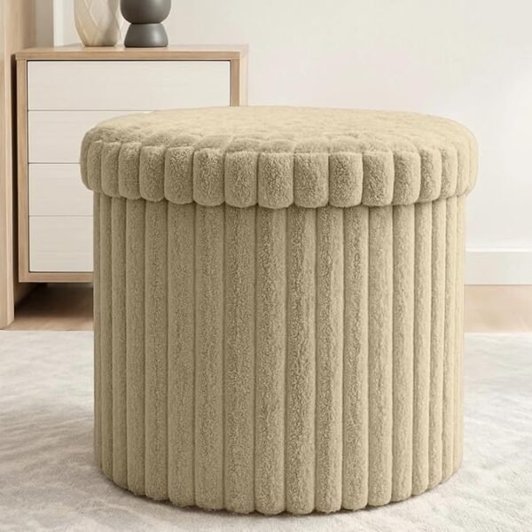 Luxury Fabric Storage Chest With Lid - Mink