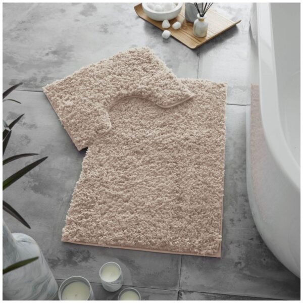 Premium Bath Mat and Contour Set - Blush Pink