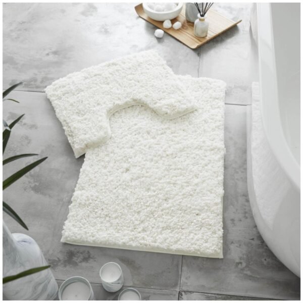 Premium Bath Mat and Contour Set - Cream