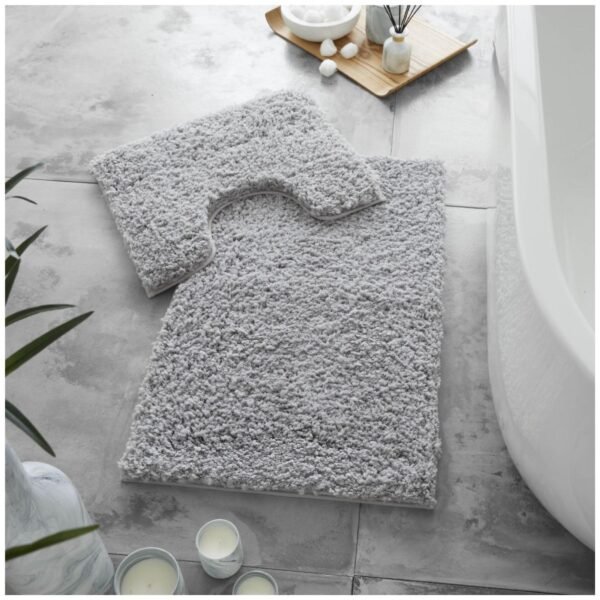 Premium Bath Mat and Contour Set - Grey