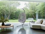 Premium Egg Hanging Chair with Stand - Grey - Image 7