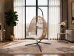 Premium Egg Hanging Chair with Stand - Natural - Image 7
