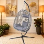 Premium Egg Hanging Chair with Stand - Grey