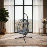 Luxury Indoor Outdoor Hanging Eclipse Chair - Black - Image 2