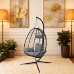 Luxury Indoor Outdoor Hanging Eclipse Chair - Black - Image 3