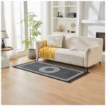 Modern Living Room Greek Key Rug - Charcoal - Image 2