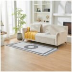 Modern Living Room Greek Key Rug - Grey - Image 2