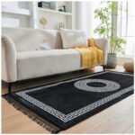 Modern Living Room Greek Key Rug - Black - Image 3