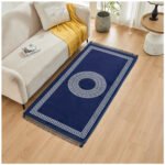 Modern Living Room Greek Key Rug - Navy