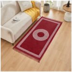 Modern Living Room Greek Key Rug - Red