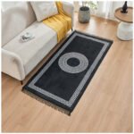 Modern Living Room Greek Key Rug - Black