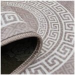 Modern Living Room Greek Key Rug - Mink - Image 4