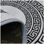 Modern Living Room Greek Key Rug - Grey - Image 4