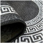 Modern Living Room Greek Key Rug - Charcoal - Image 4