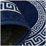 Modern Living Room Greek Key Rug - Navy - Image 4