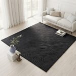 Elegant Geometric Greek Key Area Rug - Black
