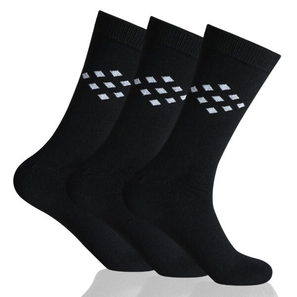 12 Pack Men’s Dotted Triangle Suit Socks - Black