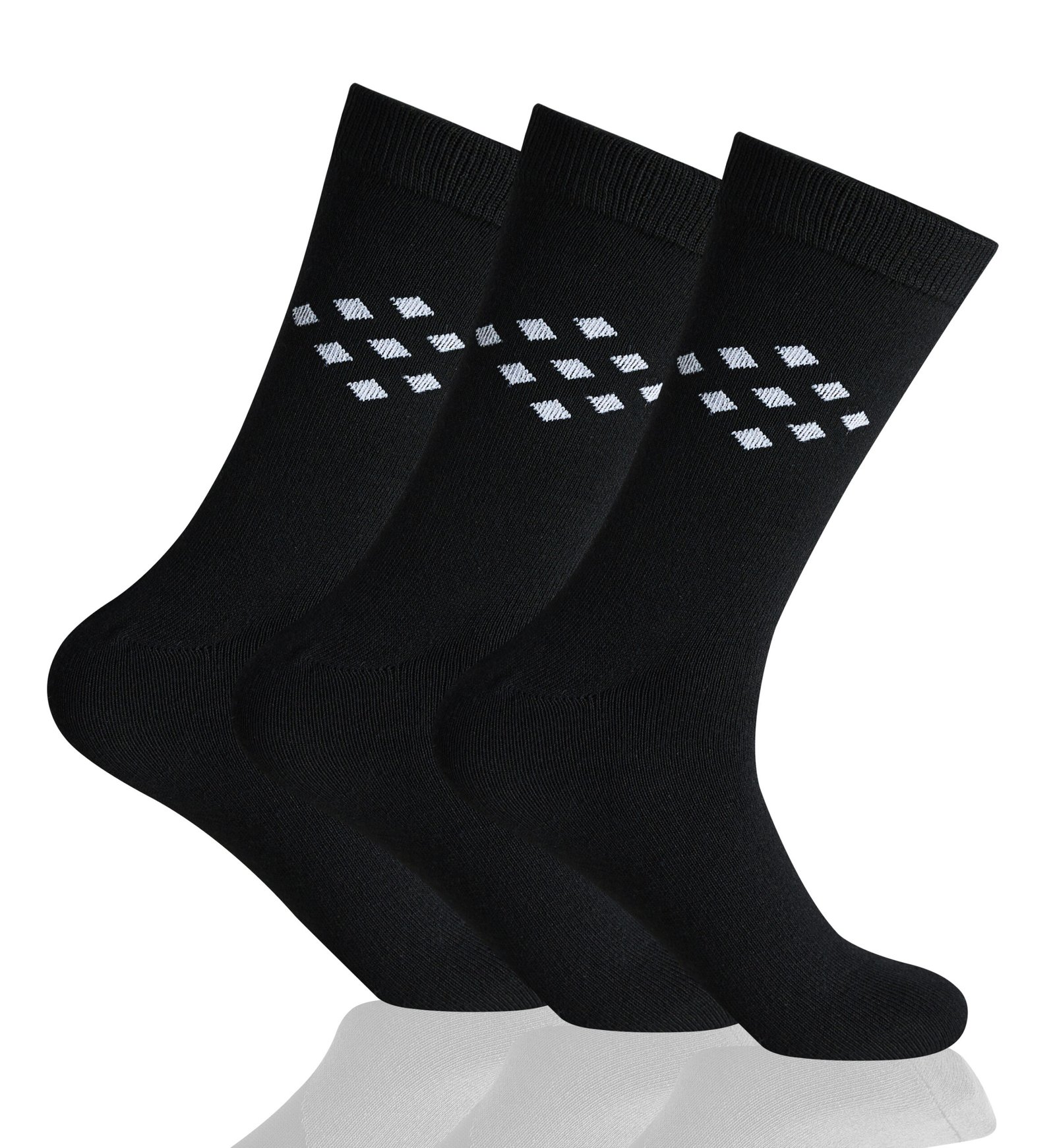 2 (1) 12 Pack Men’s Dotted Triangle Suit Socks - Black