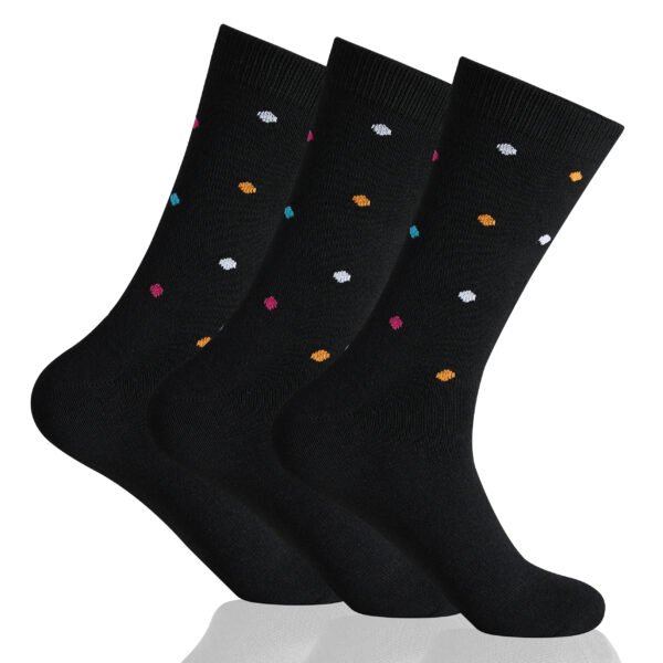 12 Pack Men’s Dotted Pattern Suit Socks - Black