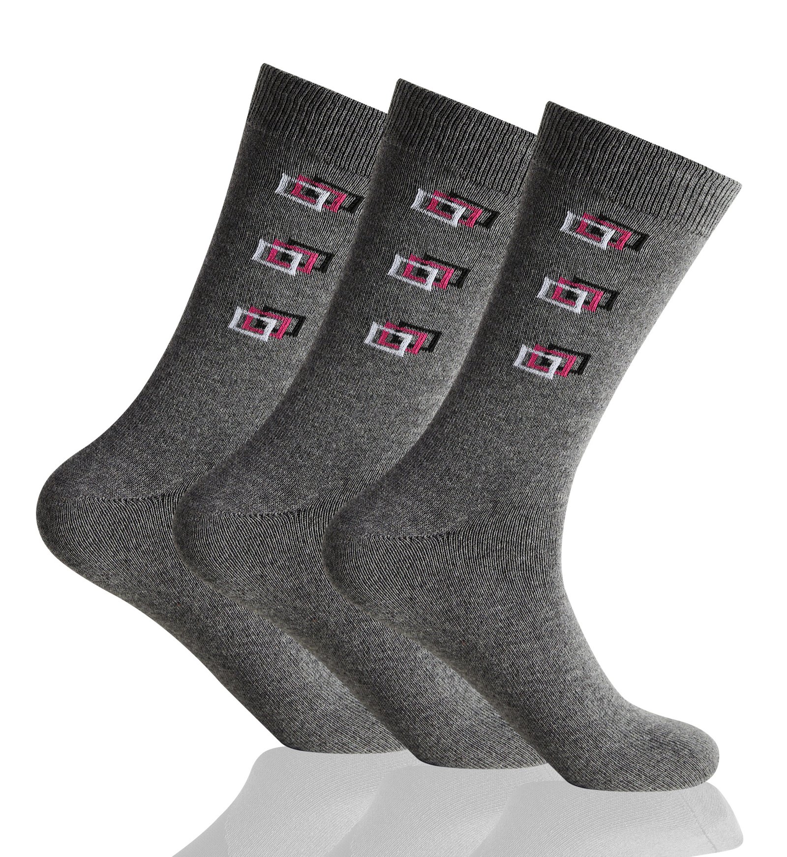 2 (1) 12 Pack Men’s Square Pattern Suit Socks Bng Add a refined touch to your formal wardrobe with these 12 Pack Men’s Square Pattern Suit Socks Bng. Designed with a stylish square pattern, these socks combine classic elegance with everyday comfort, making them perfect for office wear, business meetings, formal occasions, or smart daily dressing. Their versatile design pairs effortlessly with suits, smart trousers, and formal footwear for a polished and professional appearance. Made from soft and breathable fabric, these socks help keep feet cool, fresh, and comfortable throughout the day. The lightweight material provides a smooth feel inside shoes, while the flexible stretch fit offers secure support without feeling tight or restrictive. Designed for extended wear, they allow natural movement and dependable comfort during busy working days and special events. These socks are crafted for durability and maintain their softness, shape, and stylish appearance even after repeated washing. The square pattern adds a subtle modern detail while remaining sophisticated enough for both professional and smart casual outfits. Whether at the office, travelling, or attending formal events, these socks provide reliable comfort with timeless style. This convenient twelve pack offers excellent value and ensures you always have a fresh pair ready when needed. Combining comfort, flexibility, and elegant design, these men’s suit socks are an essential addition to any modern wardrobe. Key Features Pack of twelve men’s square pattern suit socks Soft breathable fabric for lasting comfort Stylish square pattern suitable for formal wear Flexible stretch fit for secure everyday wear Durable construction suitable for regular use Care Instructions Machine wash with similar colours Wash at a low temperature for best results Do not bleach Tumble dry on low or air dry naturally Avoid ironing to maintain fabric quality