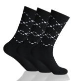 12 Pack Men’s Linear Dot Suit Socks - Black