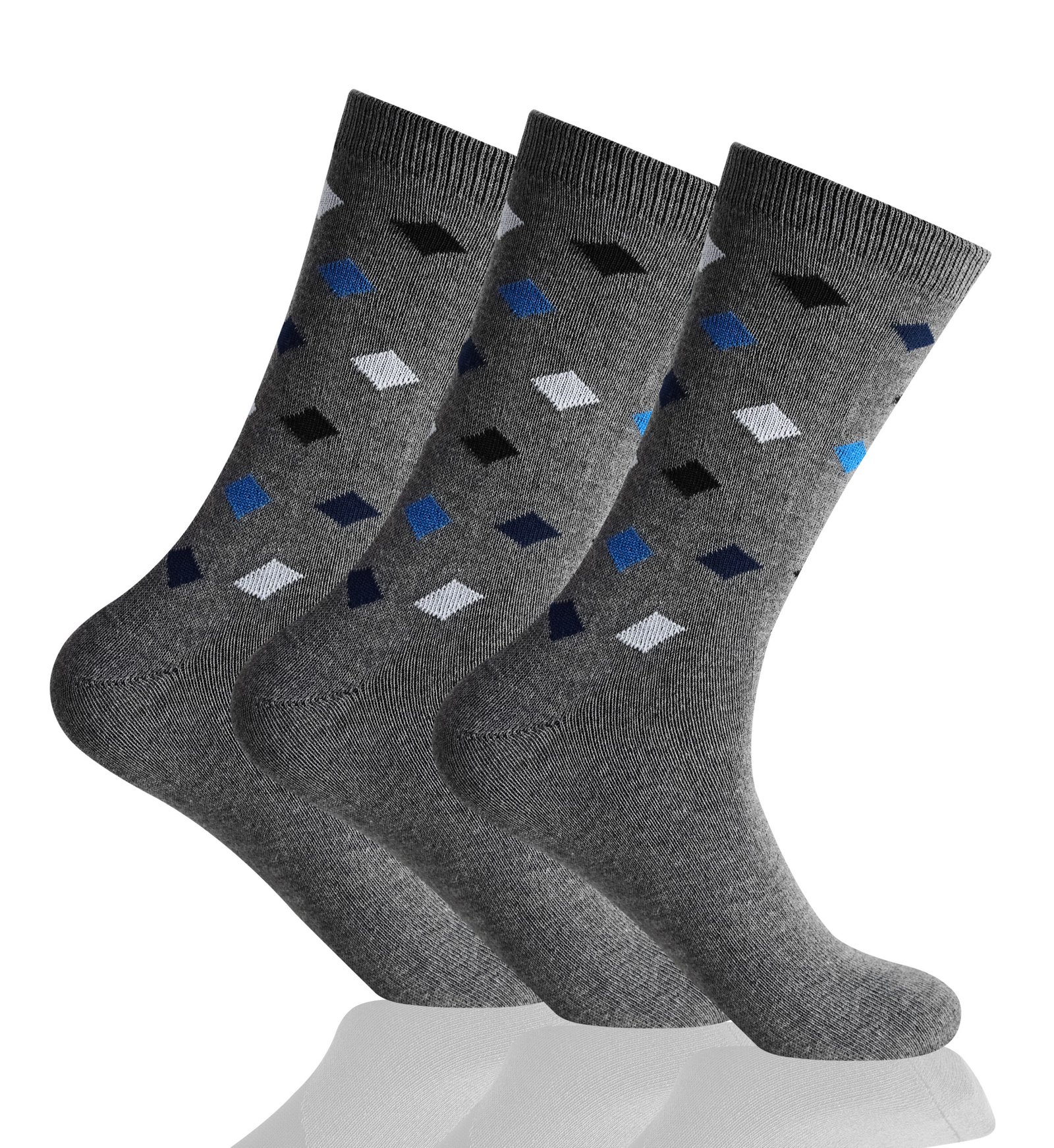 2 (1) 3 Pack Geometric Pattern Suit Socks - Bng