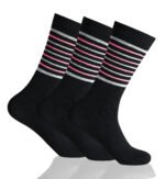3 Pack Classic Stripe Suit Socks - Black