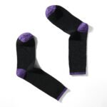 12 Pack Ladies Contrast Heel Toe Socks - Black