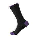 12 Pack Ladies Contrast Heel Toe Socks - Black