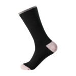 12 Pack Ladies Contrast Heel Toe Socks - Black