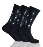 3 Pack Geometric Pattern Suit Socks - Bng