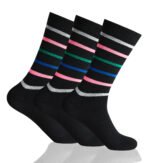 3 Pack Classic Stripe Suit Socks - Black